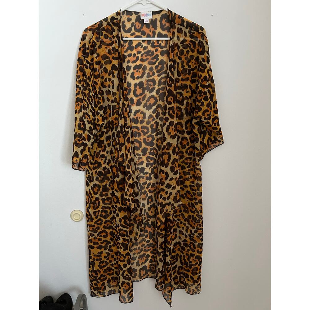 New Women’s Lularue Animal Print 🐆Lightweight Swimsuit Kimono Cover up Medium
